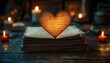 © Thanayut - Sentimental Love: Vintage Love Letters in Heart Shape on Wooden Table with Warm Illumination - Close-up Photography
