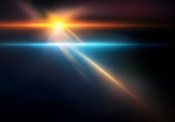 Poster - A bright, golden light streaks across a dark blue background.