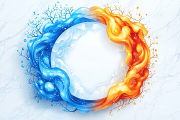Poster - Colorful abstract swirl on white background