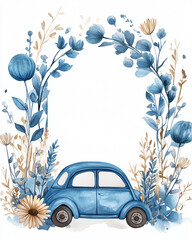 car with flowers