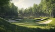 © Sansern - A scenic golf course nestled in a forest.