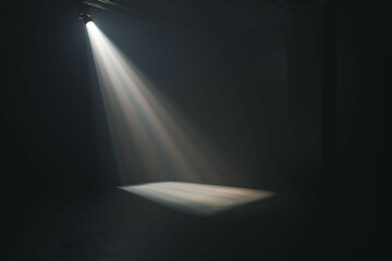Poster - Empty stage with spotlights in the dark room. Spotlights background