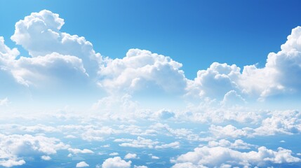 Wall Mural - a serene blue sky with large, billowing clouds