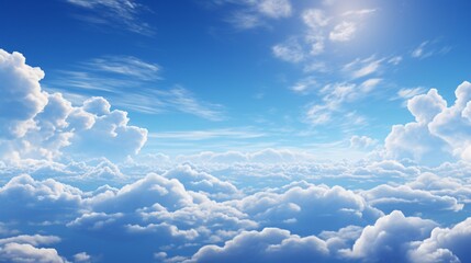 a deep blue sky with dynamic cloud formations