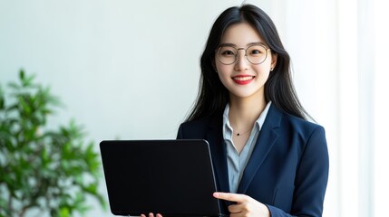 Wall Mural - The Confident Businesswoman with Laptop