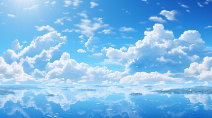 Wall Mural - a clear blue sky with light, scattered clouds