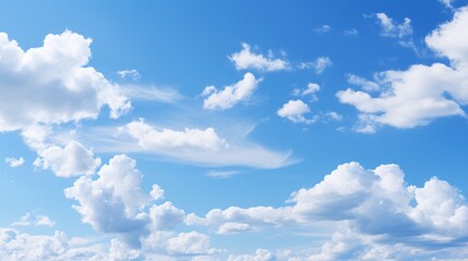 Wall Mural - a deep blue sky with thin, streaky clouds creating a beautiful scene