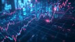 © Monchisa - Digital Stock Market Visualization, a vibrant, dynamic representation of financial data with colorful graphs and charts illustrating market trends and trading activity.