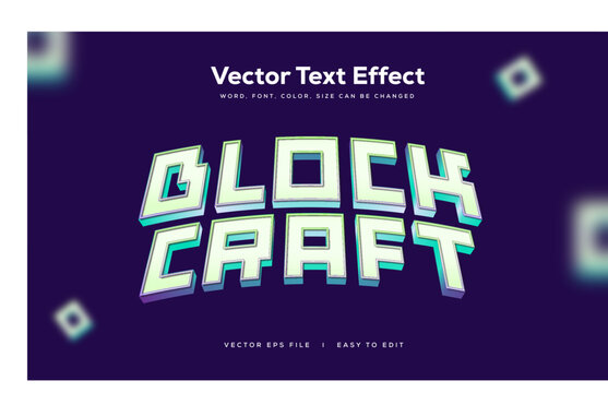 Block Brick Game text effect cartoon style editable