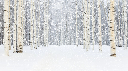 Wall Mural - Serene Winter Landscape with Glistening Snowfall Creating a Magical Atmosphere