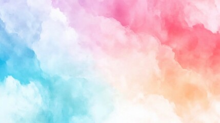 Wall Mural - a colorful cloud background with a rainbow in the middle, ai