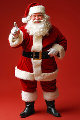 Poster - A man dressed as Santa Claus giving a thumbs up