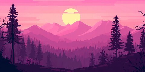 Sticker - Mountain landscape 