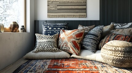 A cozy and inviting sitting area with a mix of plush seating