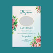 © Nahiduzzaman Shuvo - Baptism Invitation Card Blue editable Design, with flowers and cross
