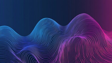 Poster - Abstract background with blue and pink gradient wave lines.