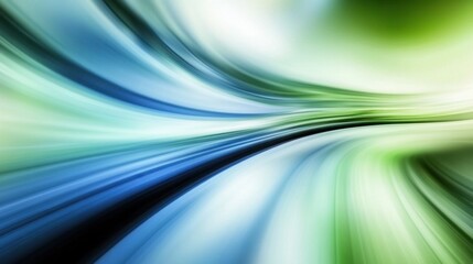 Poster - Abstract motion blur effects in soft blues and greens, with a large blank area perfect for text.