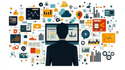 Modern Flat Design Concept for Project Management