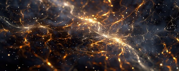Wall Mural - dark matter filaments connecting galactic superclusters, 4k hyperrealistic photo