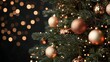 © Kepler - A tree with gold ornaments on it. The tree is lit up with lights