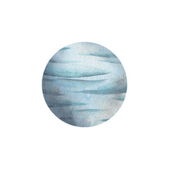 Wall Mural - Space watercolor hand-drawn illustration with planet Uranus