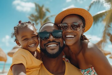 They'll treasure this holiday forever A happy family of four having fun while on holiday