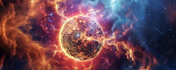 Wall Mural - supernova explosion captured in ultra hd, 4k hyperrealistic photo