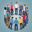 © Rimsha - Teamwork Banner Background Corporate meeting. Employees cartoon characters discussing business strategy and planning further actions. Brainstorming, formal communication, seminar concept illustration