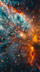 Poster - Abstract energetic patterns of light and colors in dynamic motion