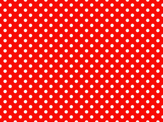 texturised white color polka dots over red background