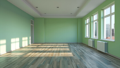 Empty office room with color walls. Interior design