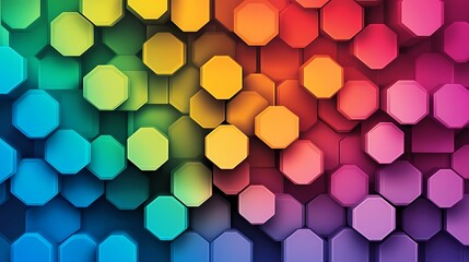 Poster - Abstract background with colorful hexagonal pattern.