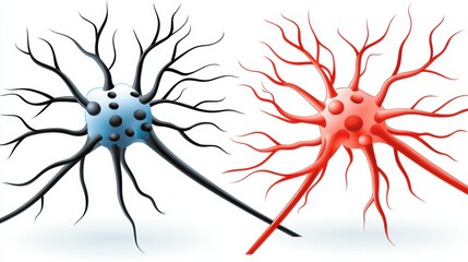 Poster - colorful neurons with distinctive structures and patterns