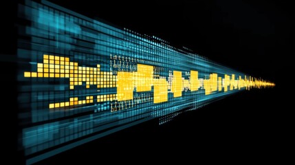 Poster - Abstract Digital Background with Glowing Binary Elements