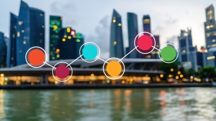 Poster - Urban Skyline with Business Analytics Overlay