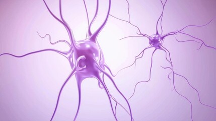 Poster - abstract neural network illustration in purple tones