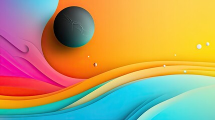 Poster - A colorful rainbow background with abstract shapes and layered textures, offering a creative and artistic feel.