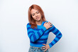 © luismolinero - Young Russian girl isolated on white background suffering from pain in shoulder for having made an effort