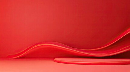 Poster - A minimalist red background with a rich, vibrant color perfect for product displays or banner ads.