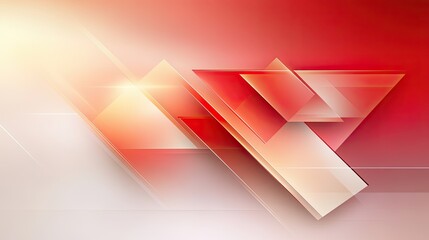 Poster - A red geometric background featuring overlapping squares and triangles, with varying shades of red creating depth.