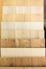 Poster - Many different samples of wooden flooring in store