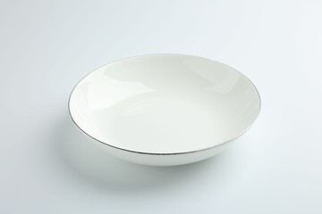 Poster - One empty ceramic bowl isolated on white