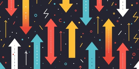Poster - Layout pattern featuring success icons like upward arrows.