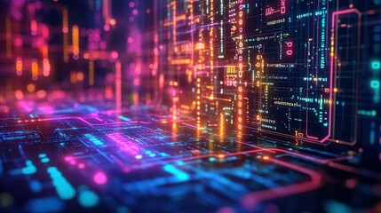 Digital matrix background interconnected UHD wallpaper