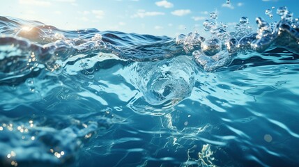 Poster - Ocean Water Splash and Bubbles