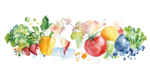 World Vegan Day depicted in delicate watercolor design.