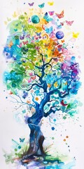 Canvas Print - Marketing insights depicted in watercolor.