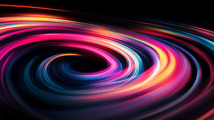 Poster - Abstract swirl of vibrant colors in a dark background.
