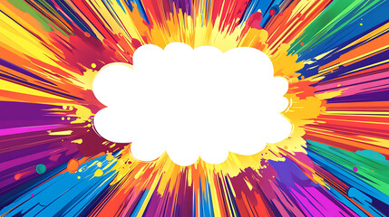 Poster - Abstract colorful background with a white cloud in the middle.