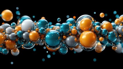 Aufkleber - Colorful Spheres, Vibrant Colors, Floating, Artistic Abstract, 3D Render, Dynamic Energy, Eye-catching Composition